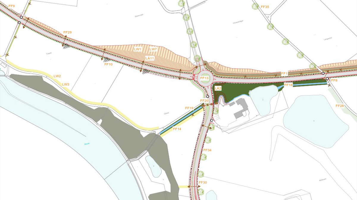 Extract of the landscape preservation plan for the Obfelden/Ottenbach bypass